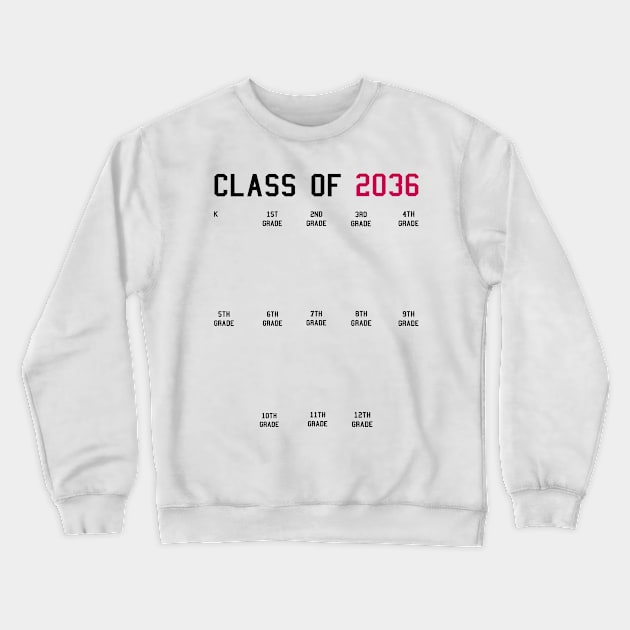 Class of 2036 Grow with Me Graduation First Day Handprints Crewneck Sweatshirt by KsuAnn